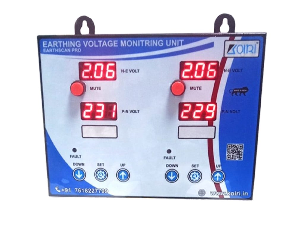 Koiri Make Earthing Voltage Monitoring Unit Double Screen ( EARTHSCAN PRO Series )