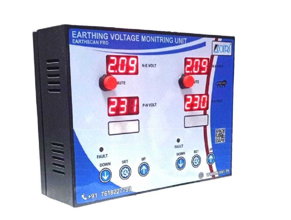 Koiri Make Earthing Voltage Monitoring Unit Double Screen ( EARTHSCAN PRO Series )