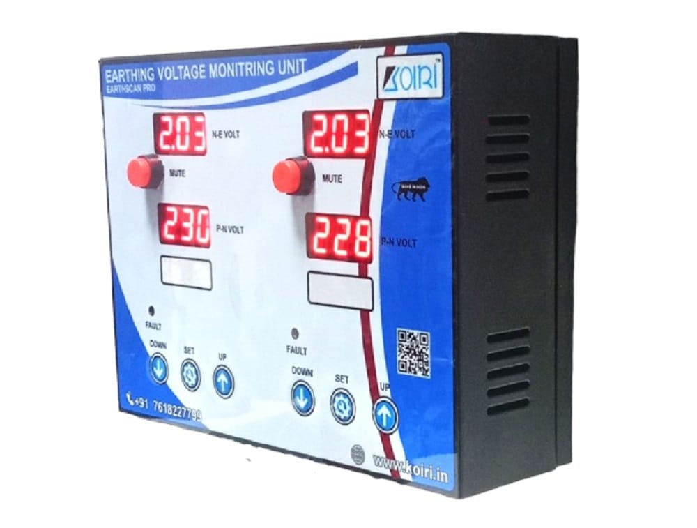 Koiri Make Earthing Voltage Monitoring Unit Double Screen ( EARTHSCAN PRO Series )