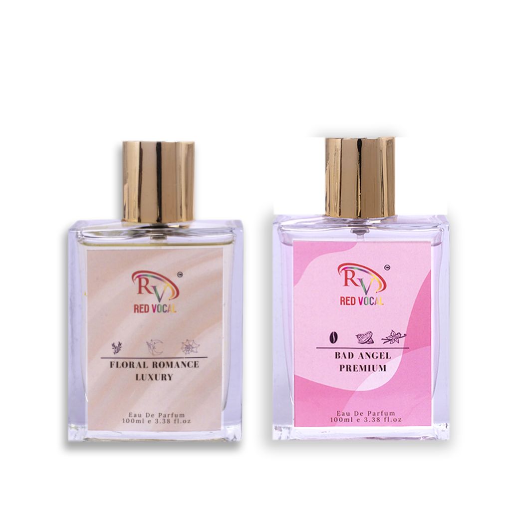 Red Vocal Floral Romance Luxury with Bad Angel Premium 100ml Perfume Spray (For Women) Combo – 2 x 100ml