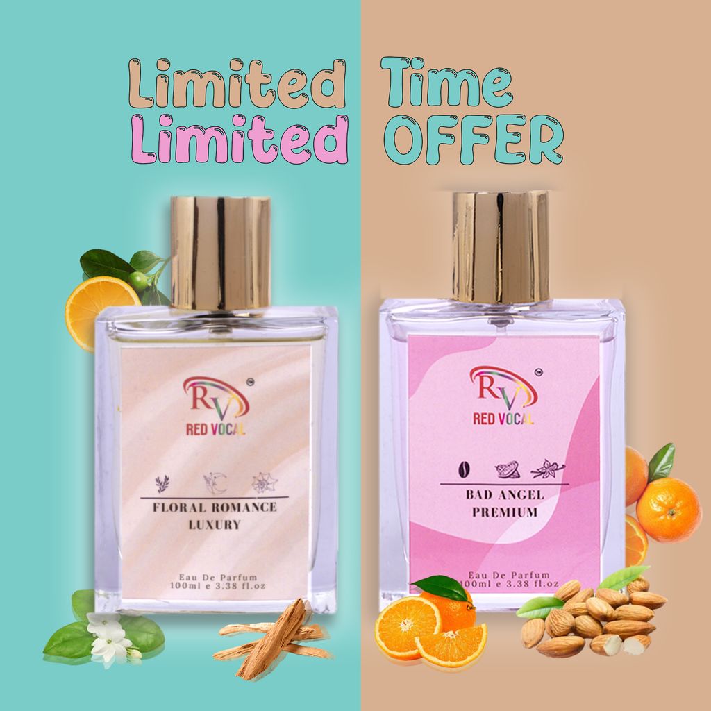 Red Vocal Floral Romance Luxury with Bad Angel Premium 100ml Perfume Spray (For Women) Combo – 2 x 100ml