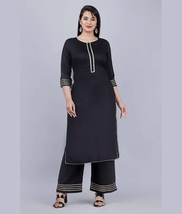 MAUKA - Black Straight Rayon Women's Stitched Salwar Suit ( Pack of 1 )
