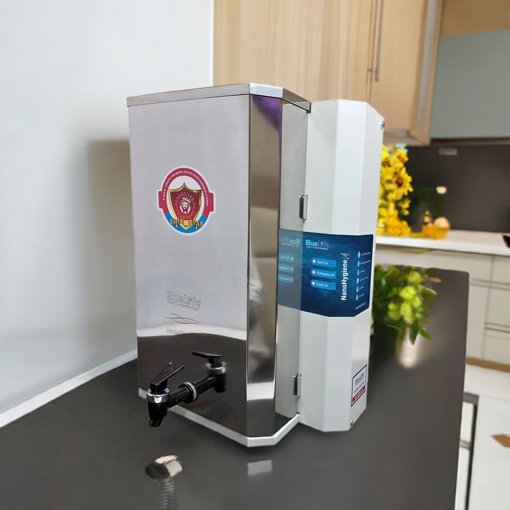 BlueLife® NanoHygiene-NF60, Digital Nanofiltration - NF+UV Water Purifier with Detachable Stainless-Steel Tank