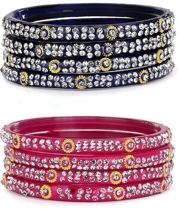 Somil Designer And Attractive Wedding Fancy Glass Bangle Set For Party, Marriage, Function And Daily Use