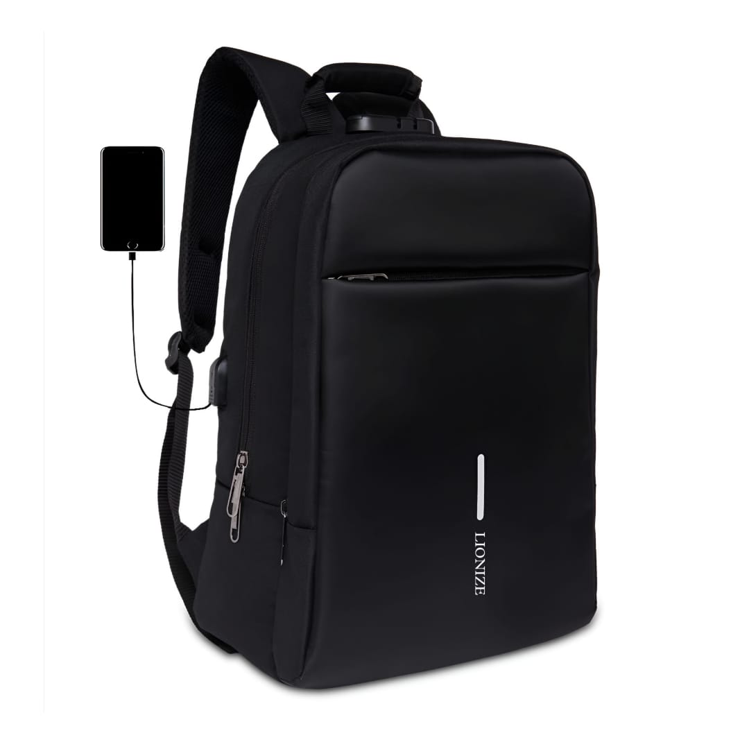Lionize Anti-Theft Laptop Backpack (25L) with USB Charging Port | Number Lock | Fits 15.6" Laptop | Water-Resistant Travel, Office, College Bag | Unisex