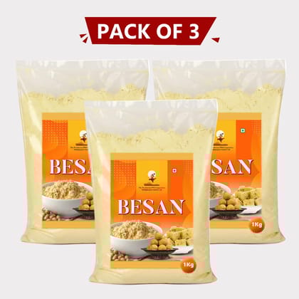 Besan (Gram Flour), 1 kg,Pack of 3