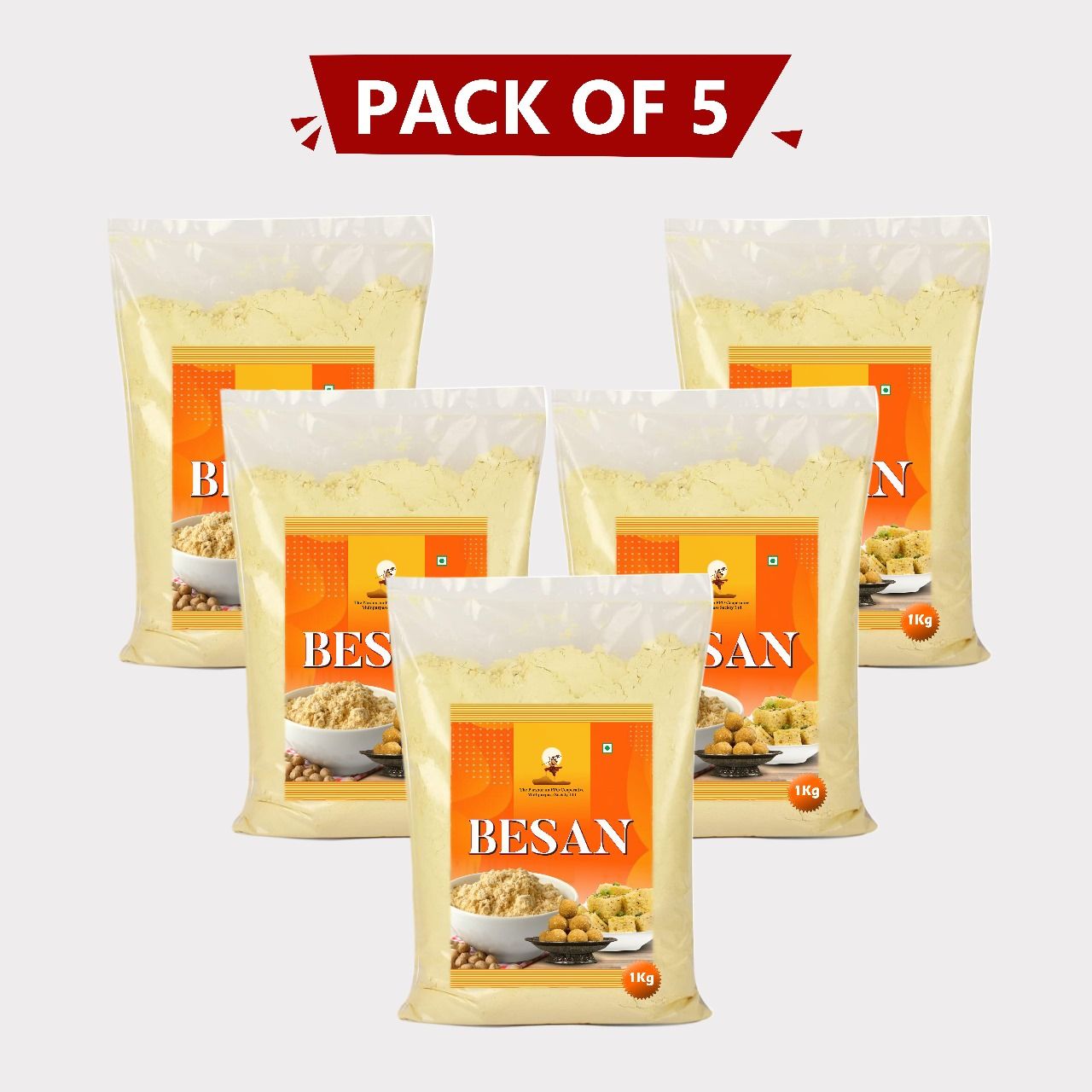 Besan (Gram Flour), 1 kg, Pack of 5