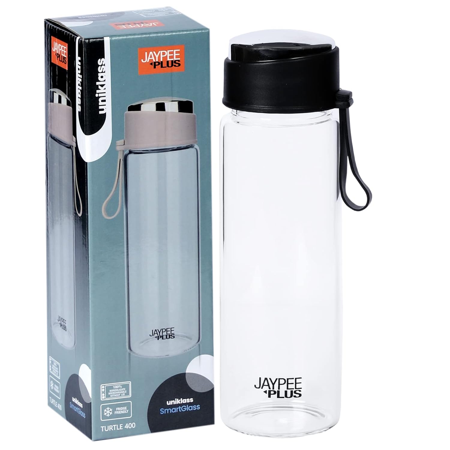 Jaypee Plus Turtle 400ML Black Borosilicate Glass Bottle