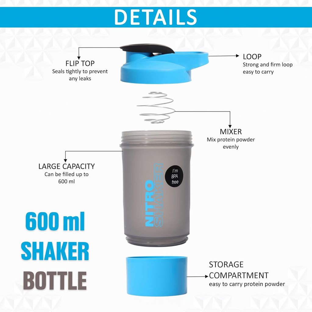 JAYPEE Plus Plastic Nitro Shaker and Wire Blending Ball , 600ml