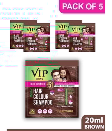 VIP Hair Colour Shampoo Natural Permanent Hair Color 100 mL Brown