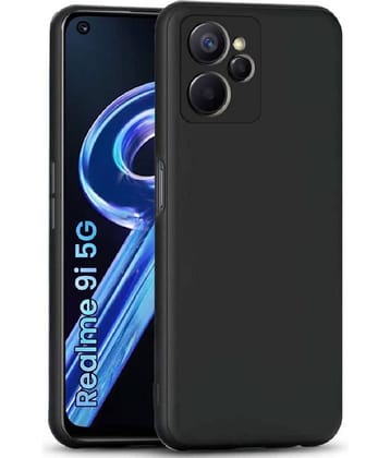 Case Vault Covers - Blue Silicon Plain Cases Compatible For Realme 9i 5G ( Pack of 1 )