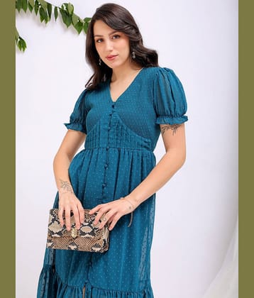 Freehand Women Polyester Solid Maxi ( Teal )
