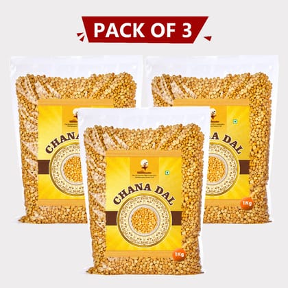 Chana Dal (1kg), Pack of 3