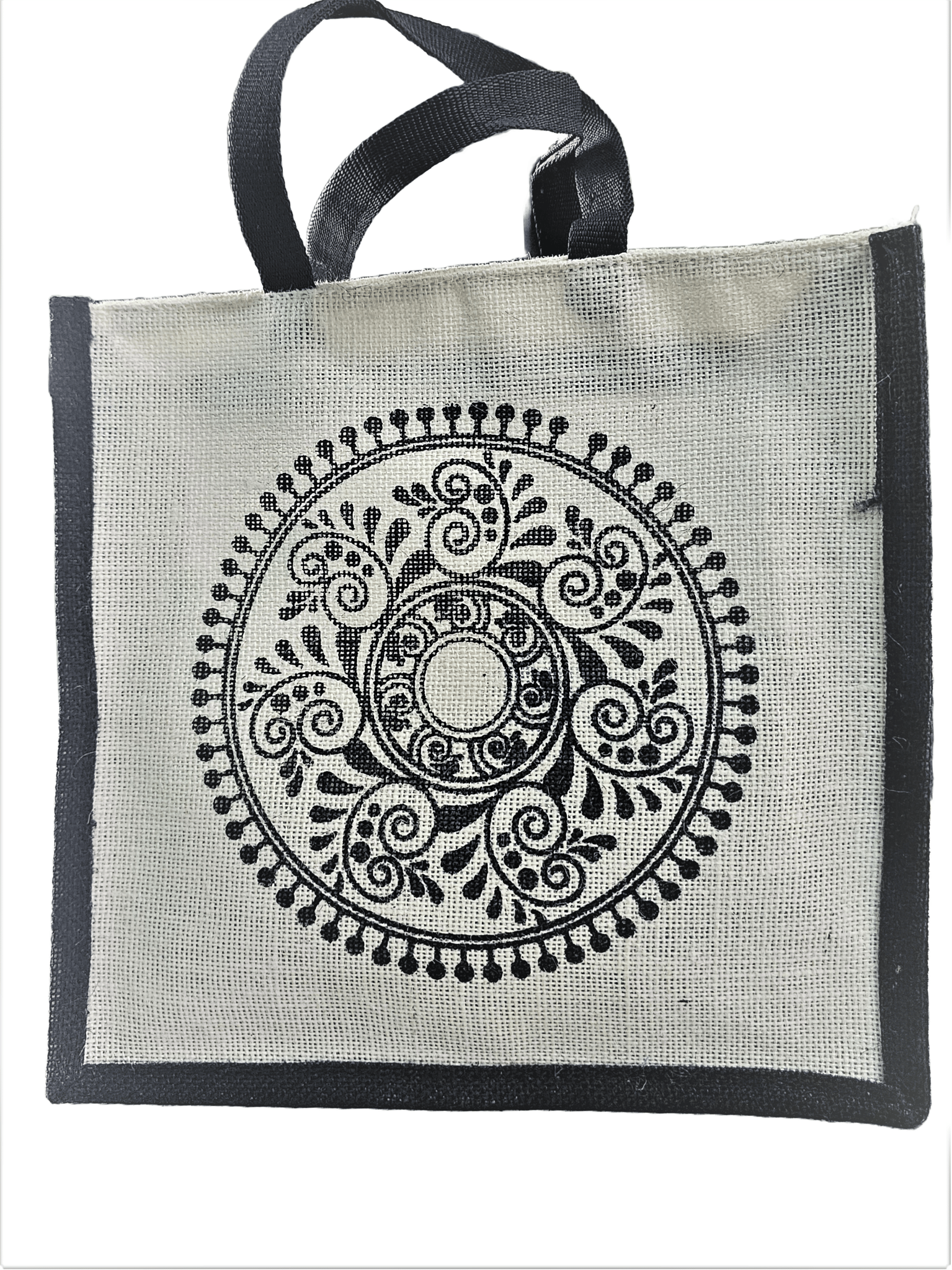 Eco-Friendly Jute Tote Bag with Mandala Design