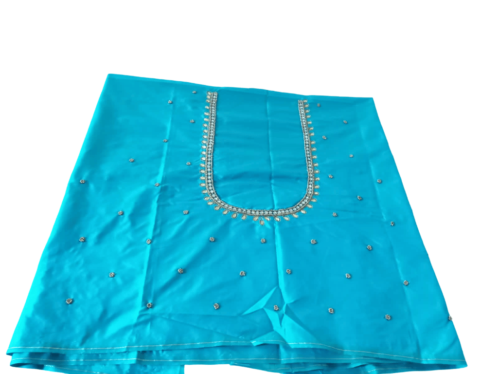 Turquoise Embroidered Fabric
