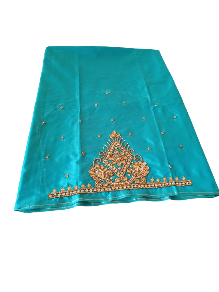 Turquoise Embroidered Fabric