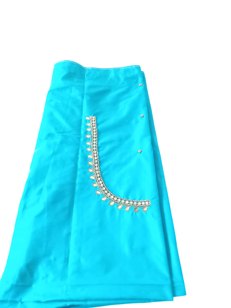 Turquoise Embroidered Fabric