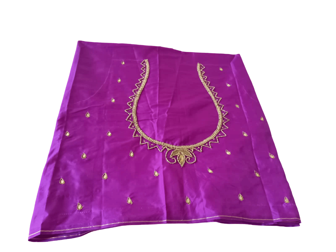 Purple Embroidered Blouse - Elegant Ethnic Wear