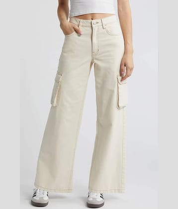 9x denims - Cream Denim Regular Fit Women's Jeans ( Pack of 1 )