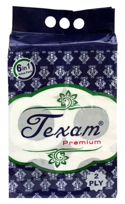 Texam 2 Ply Soft And Highly Absorbent Toilet Tissue Paper | 100% Natural Virgin Cellulose Fiber - Pack of 6 (220 Pulls Per Roll, 1320 Sheets) Texam 2 Ply Soft And Highly Absorbent Toilet Tissue Paper | 100% Natural Virgin Cellulose Fiber - Pack of 6 (220 Pulls Per Roll, 1320 Sheets)