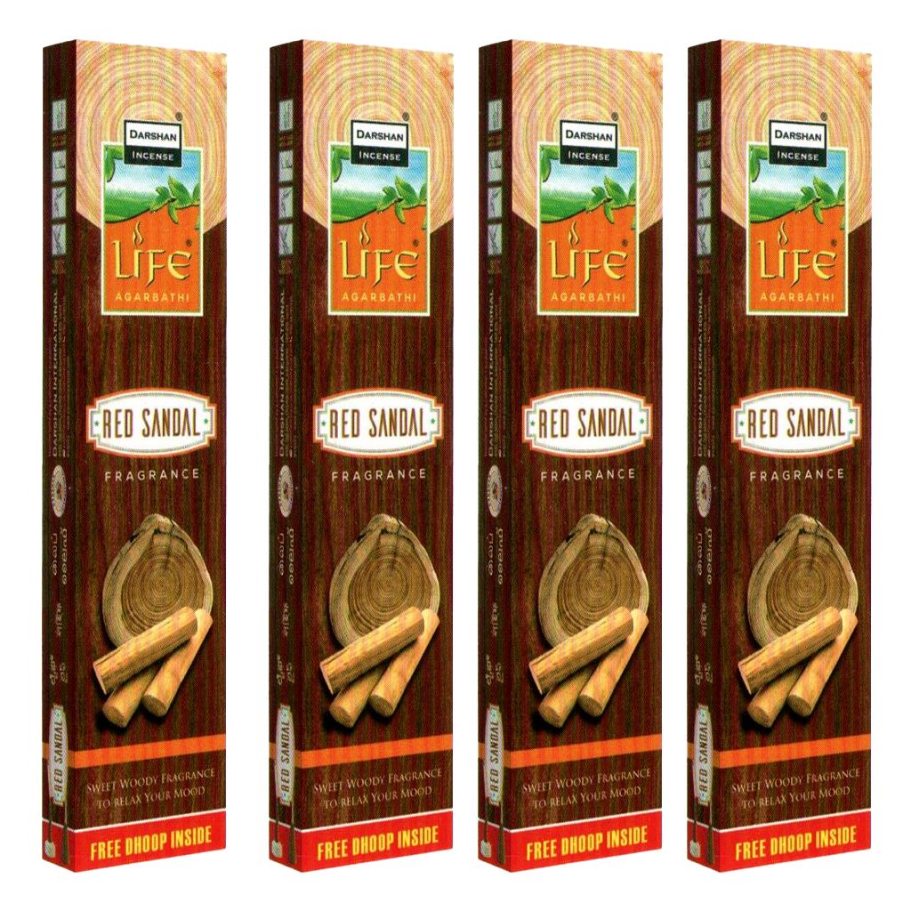 DARSHAN INCENSE RED SANDEL 85G (Pack of 4)