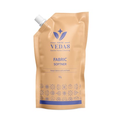 FromVeads Natural Fabric Softener | Softer Clothes with its Natural Frangrance | Plant Based, Non-Toxic, Eco-Friendly, Organic, Herbal | Safe for Woolens & Baby Clothes - 1litres