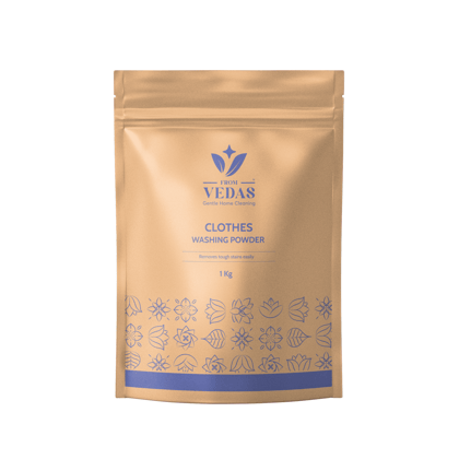 FromVedas Washing Powder |Tough on Stains | Gentle on Fabrics | Colour-Safe | Refreshing Fragrance | Machine and Hand Wash- 1KG