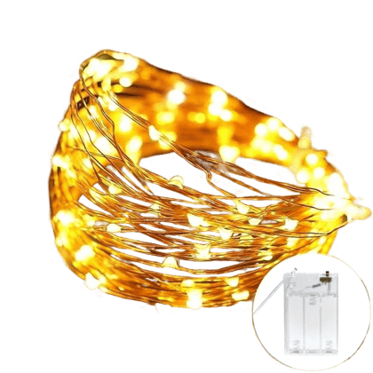 3AA Battery Powered Copper String Decorative LED Fairy Lights Warm White, 10 Meters, 100 LED's (Pack of 1)