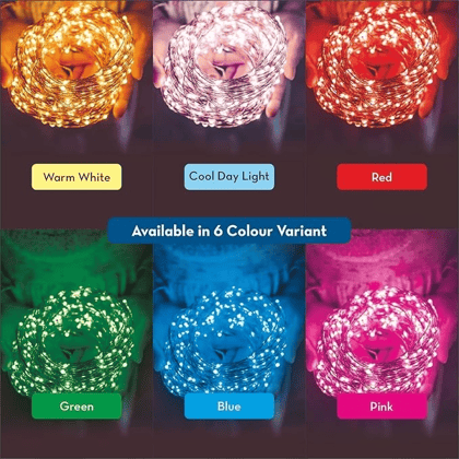 Galaxy Decoration Copper USB Powered String Fairy Lights with 100 Led Light (10 Meters / 32 Feet, Pink, Pack of 1)