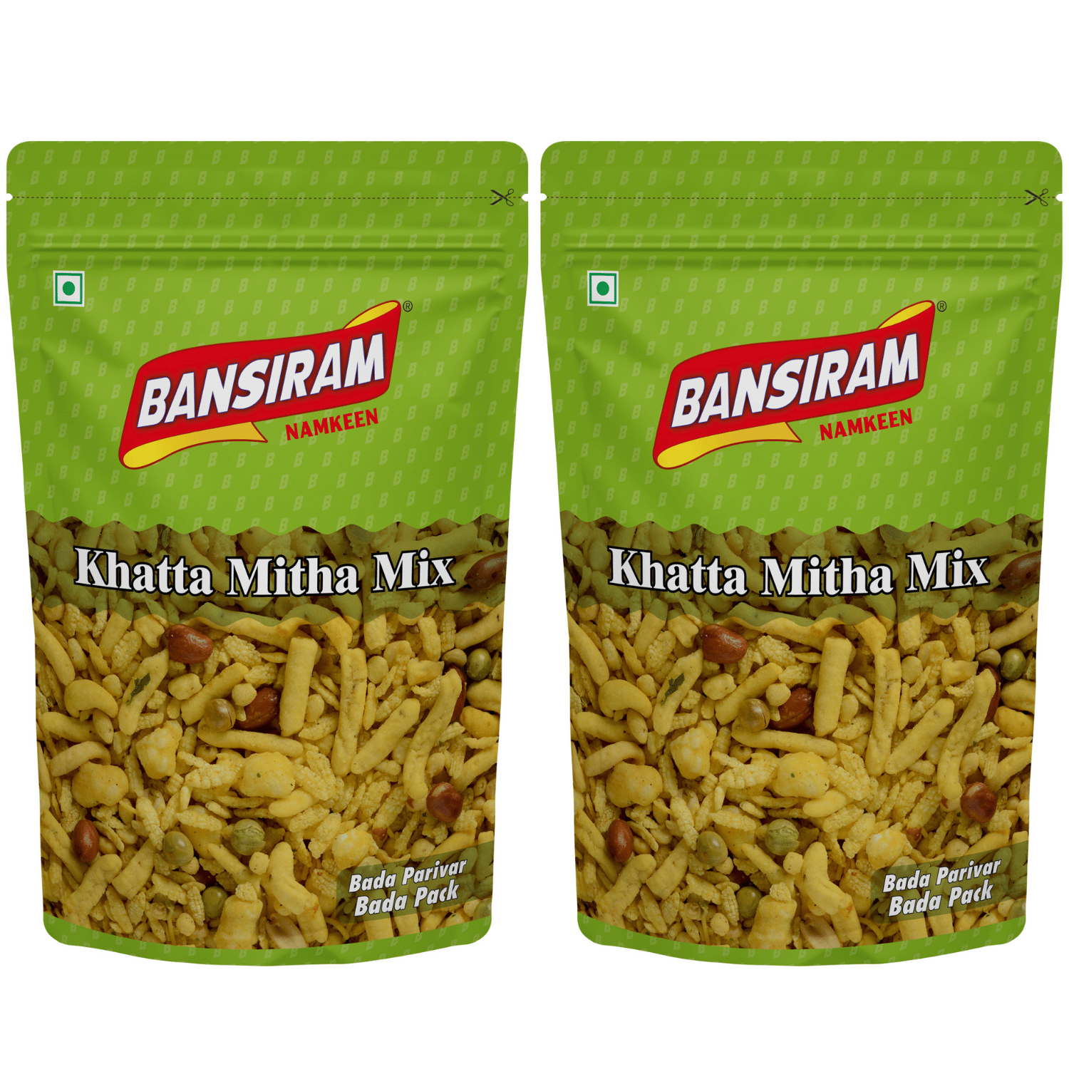 Bansiram Namkeen Khatta Mitha Mix ( Pack of 2 X 400g) - 800gm.
