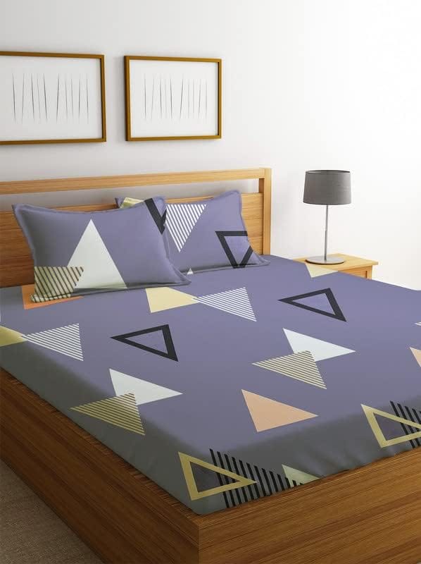 Quirky Home Classic Collection Flat Double Bedsheet with 2 Pillow Covers | Wrinklefree Bedsheet