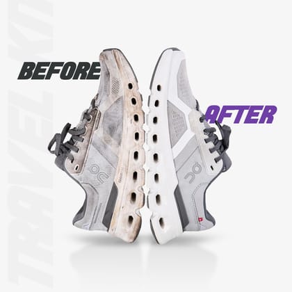 SNEAKARE Travel Shoe Cleaning Kit 100 ml Shoe Cleaner & 1 Medium Bristle Shoe Cleaner Brush, White Shoe Cleaning Kit, Shoe Cleaner Kit For Sneakers