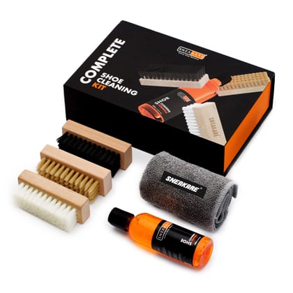 SNEAKARE Complete Shoe Cleaning Kit 100 ml Shoe Cleaner & 1 Medium Bristle Shoe Cleaner Brush, White Shoe Cleaning Kit, Shoe Cleaner Kit For Sneakers, Sports Shoe Cleaner