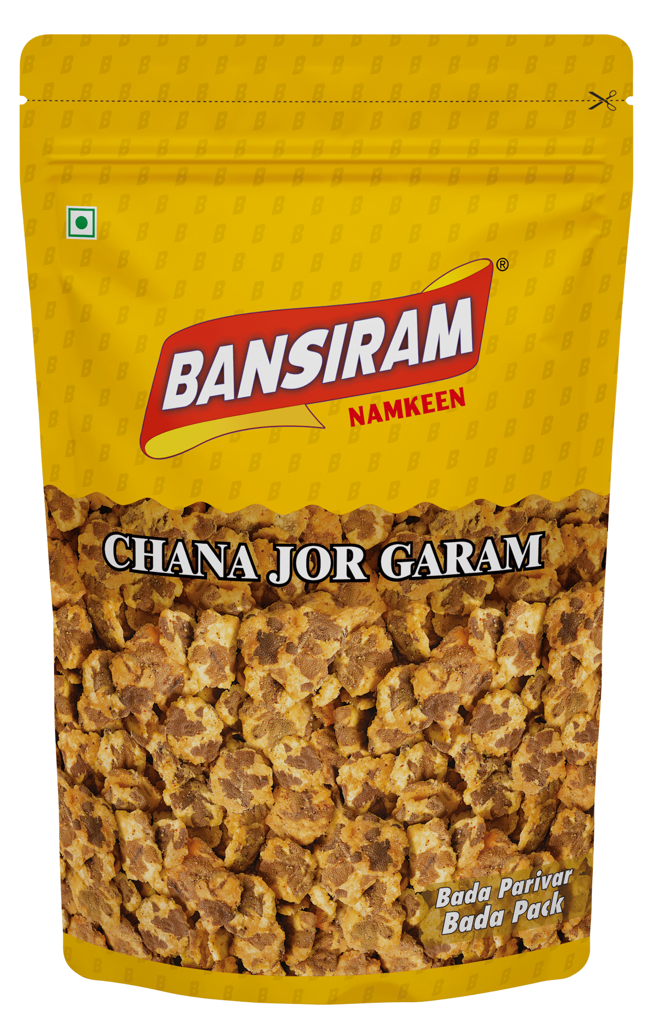 BANSIRAM CHANA JOR GARAM STANDEE PACK 375 GM