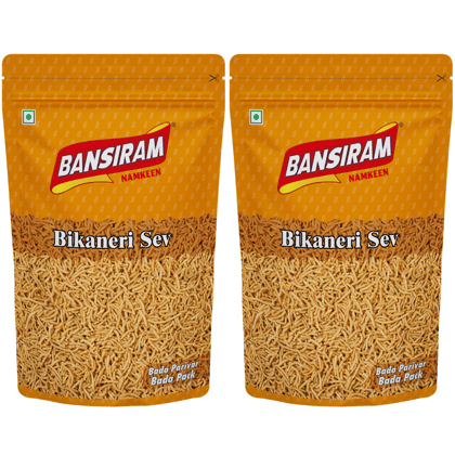BANSI RAM Namkeen Bikaneri Sev (Pack of 2 X 375g)