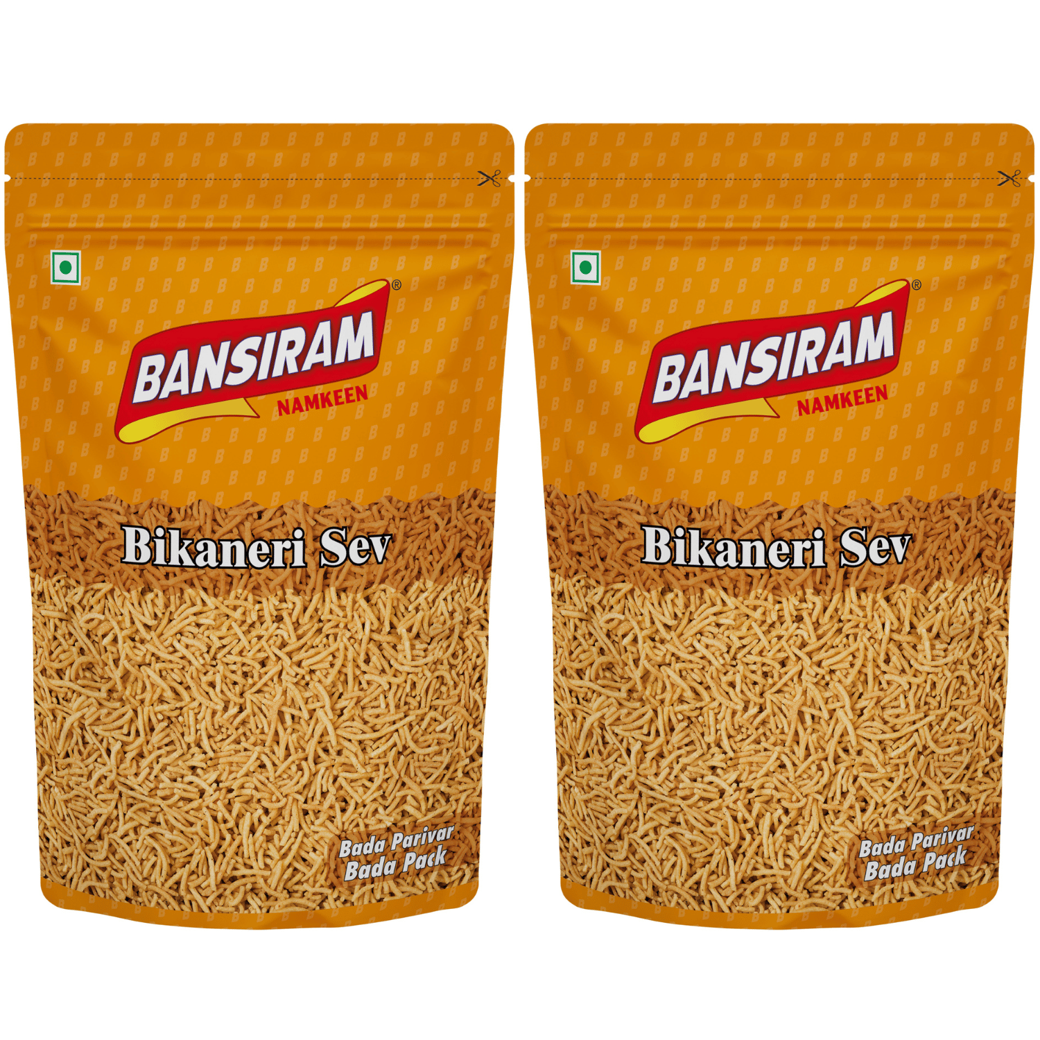 BANSI RAM Namkeen Bikaneri Sev (Pack of 2 X 375g)