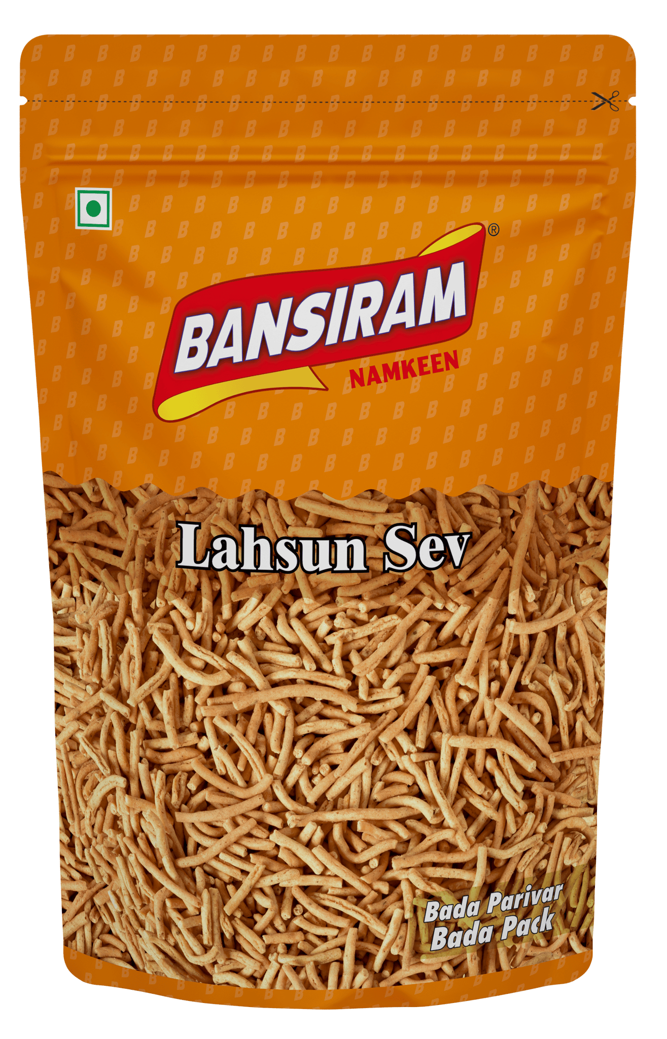 BANSIRAM LAHSUN SEV STANDEE PACK 375GM (NAMKEEN)