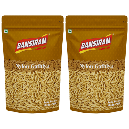 Bansiram Namkeen Naylon Gathiya (Pack of 2 - 400g) - 800gm