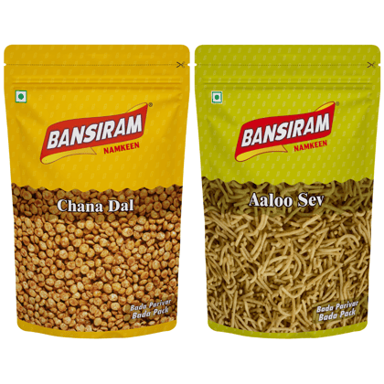 Bansiram Namkeen Chana Dal & Aaloo Sev (2 x 375gm) Combo Pack - 750 gm