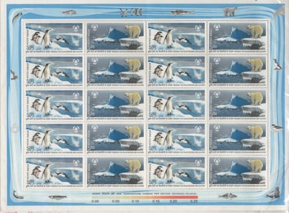 Shobhaphila's Indian Preserve Polar Regions - Penguins & Polar Bears Sheetlet Stamp ( 19th Dec 2009)