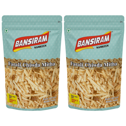 BANSI RAM Namkeen Farali Chiwda Mitha (Pack of 2 X 350g) 700 gm