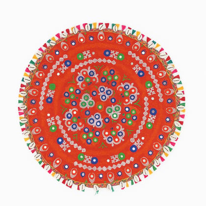 Handmade Indian Circular Textile with Embroidery & Embellishments