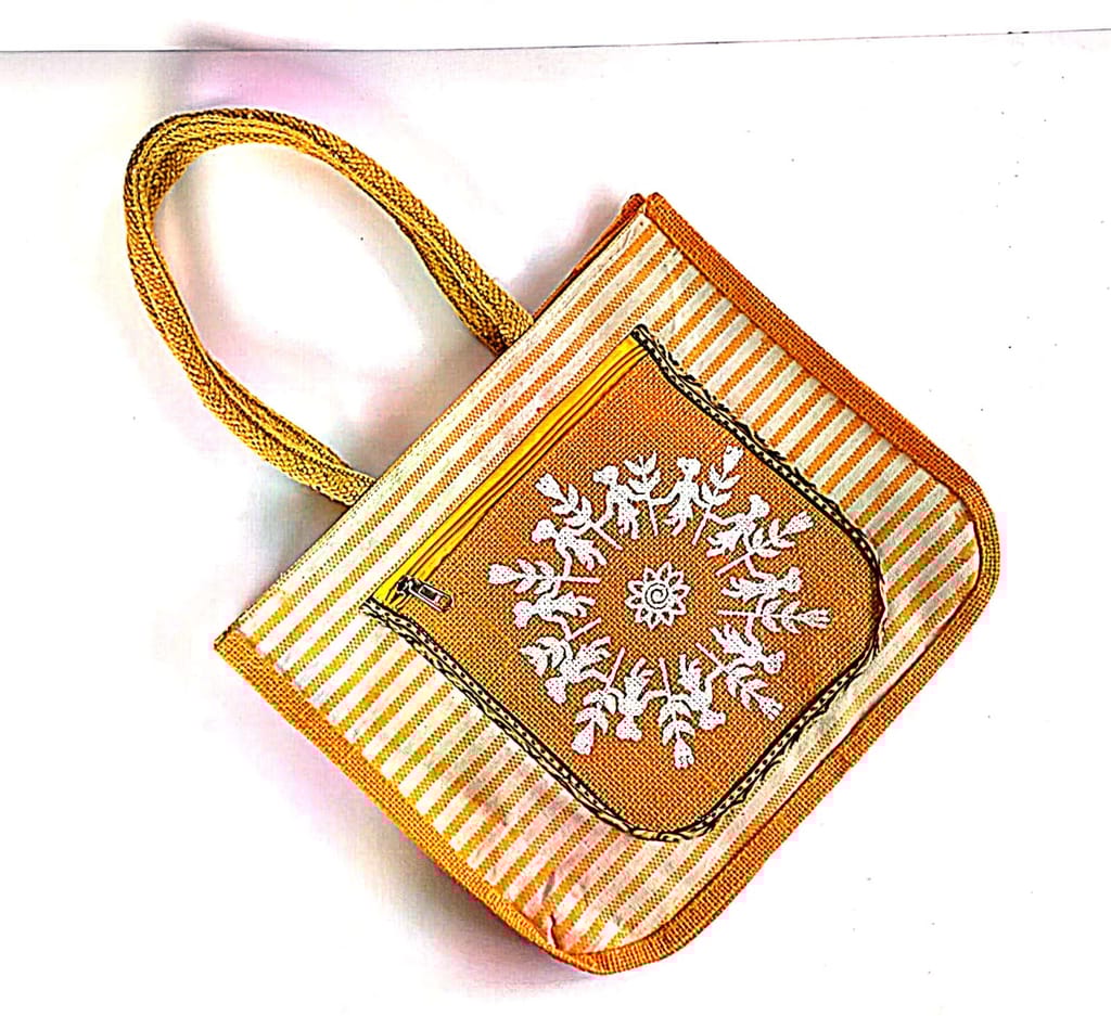 Embroidered Jute Tote Bag - Stylish & Eco-Friendly