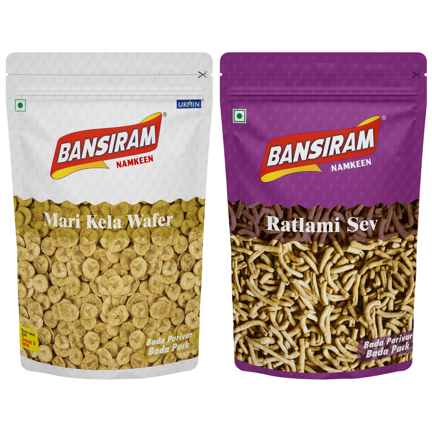 Bansiram Namkeen Mari Kela Wafer (350 g) & Ratlami Sev (400 g)