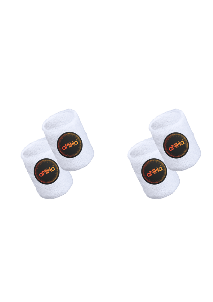 4 Pieces White Cotton Wristbands - aMiHa