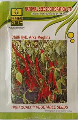 Chilli Hyb. Arka Meghna Seeds - High Quality Vegetable Seeds (5 GM)