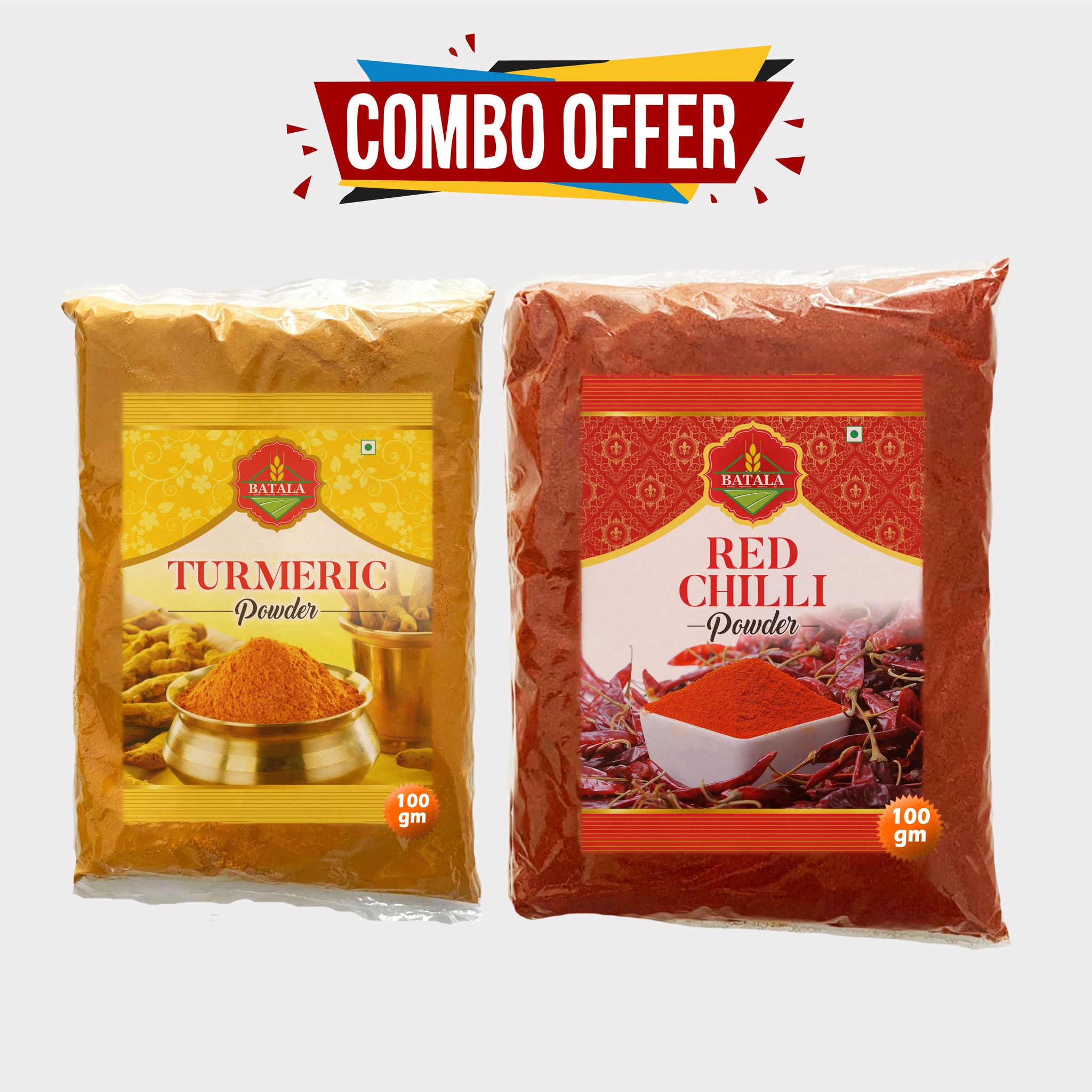 Combo Pack of Turmeric and Red Chilli Powder