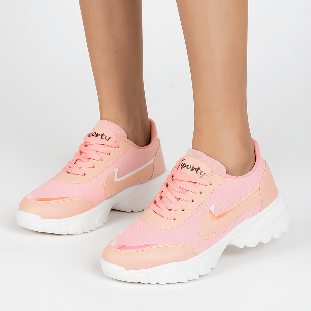 Latest Trendy Women's Pink Casual Sneakers Lightweight Sports
