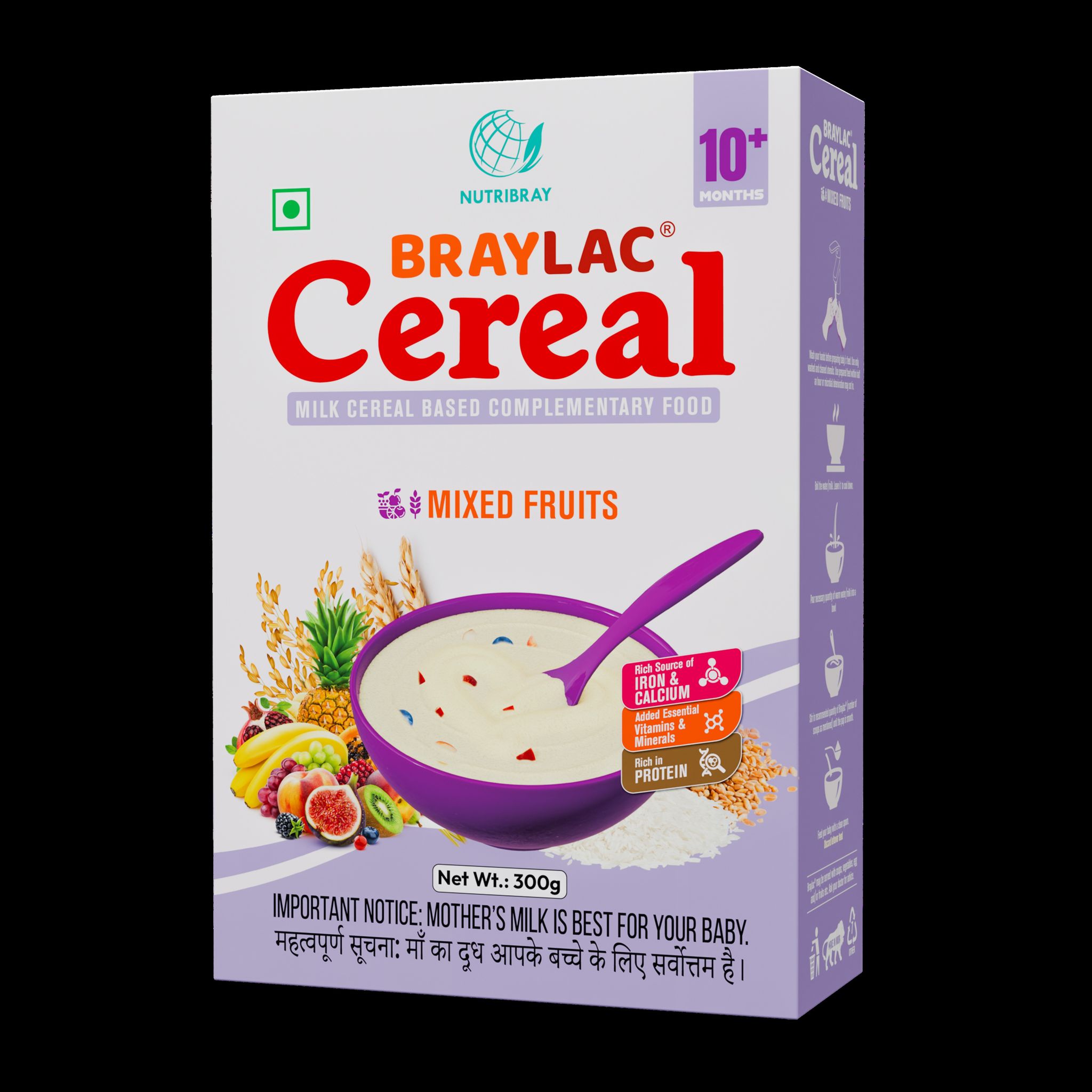 Braylac Cereal - Mixed Fruits - 300g - 10+ Months