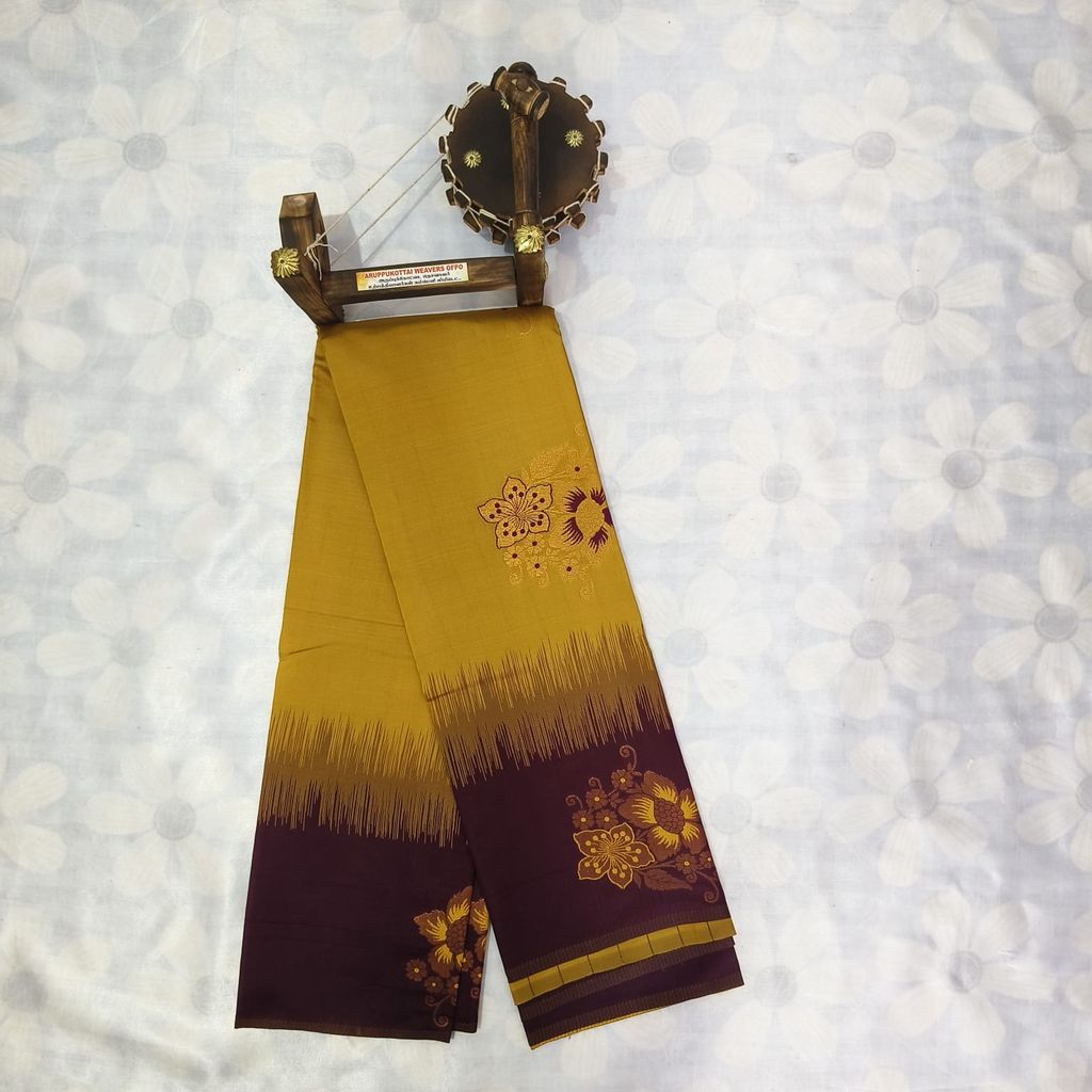 Rich Kubera Silk Cottton Saree with Blouse - Yellow